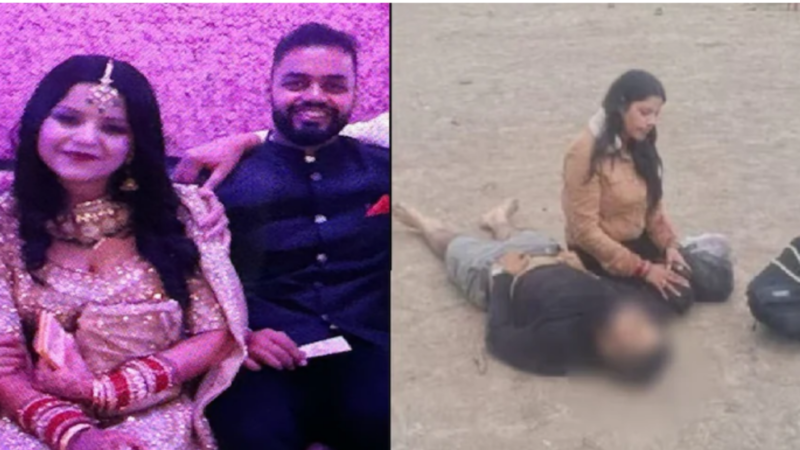 पहलगाम आतंकी हमला:- पति की लाश के पास बैठी नई दुल्हन
